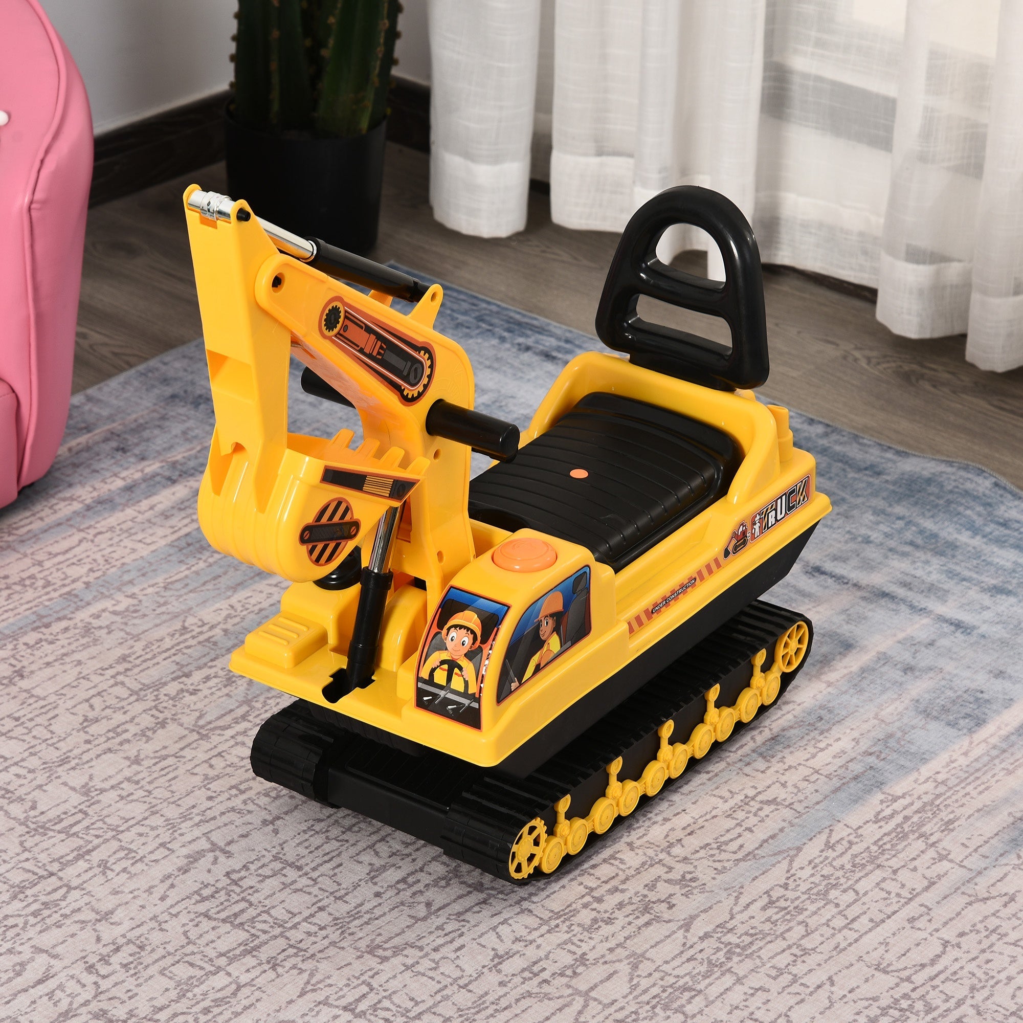 Ride On Excavator Toy Tractors Digger Movable Walker Construction Truck 3 Years