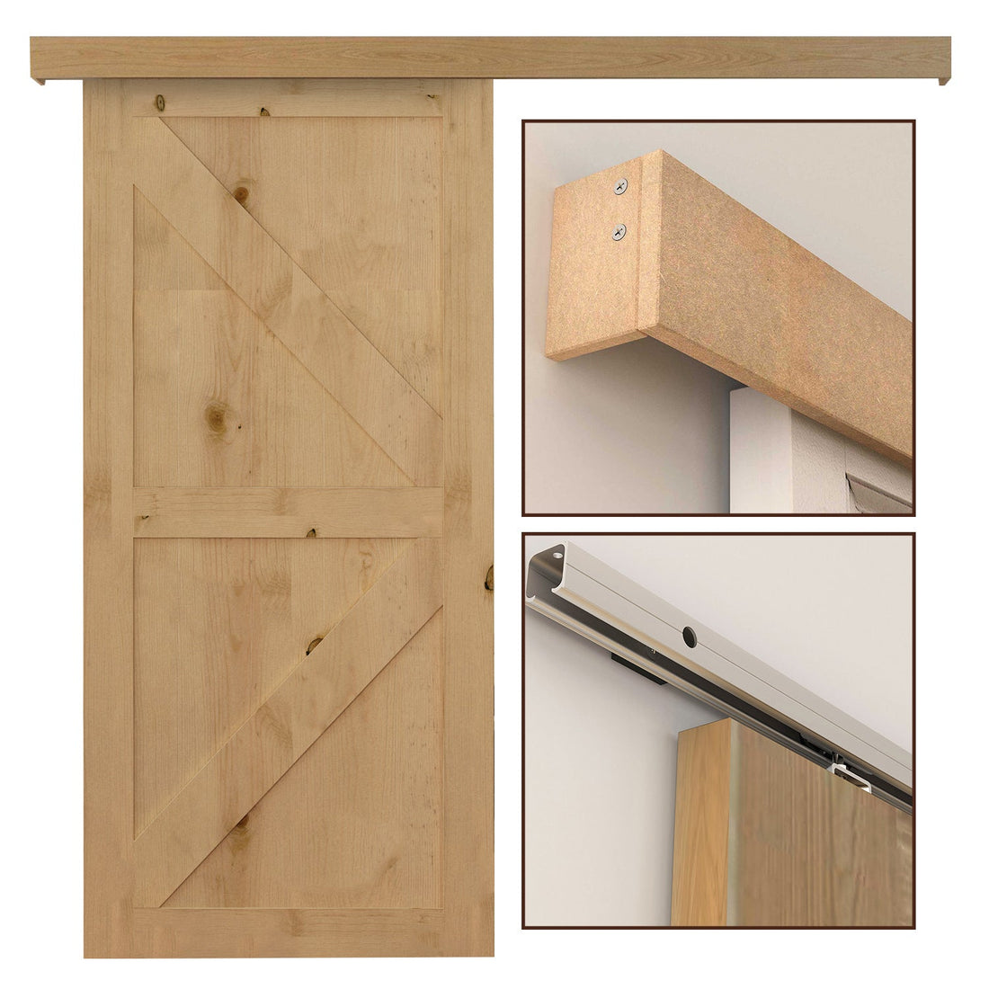 6.5FT/2000mm Modern Sliding Barn Door Closet Hardware Track Kit Aluminium Track System Unit For Single Wooden Door