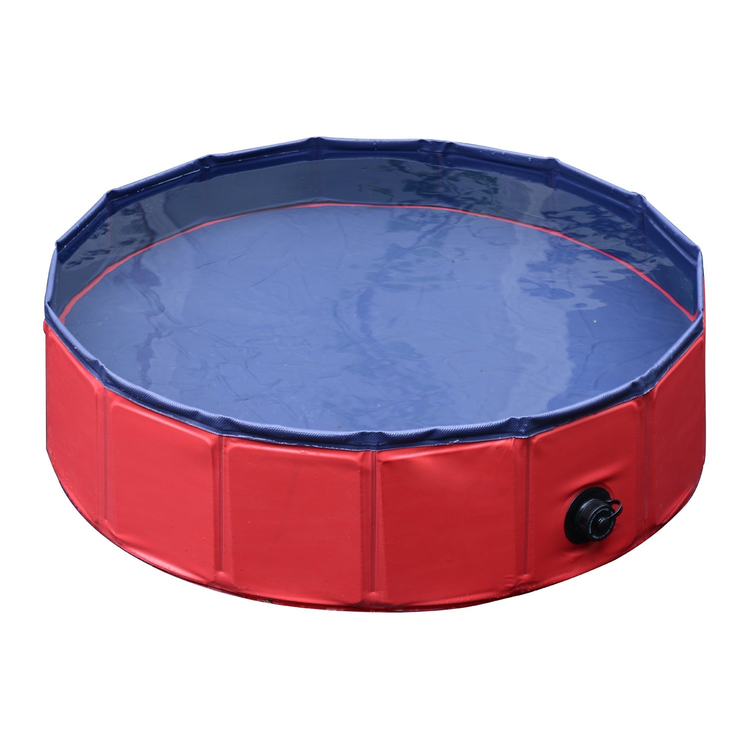Foldable Dog Paddling Pool Pet Cat Swimming Pool Indoor/Outdoor Collapsible Summer Bathing Tub Shower Tub Puppy Washer (Φ80 × 20H cm, Red)