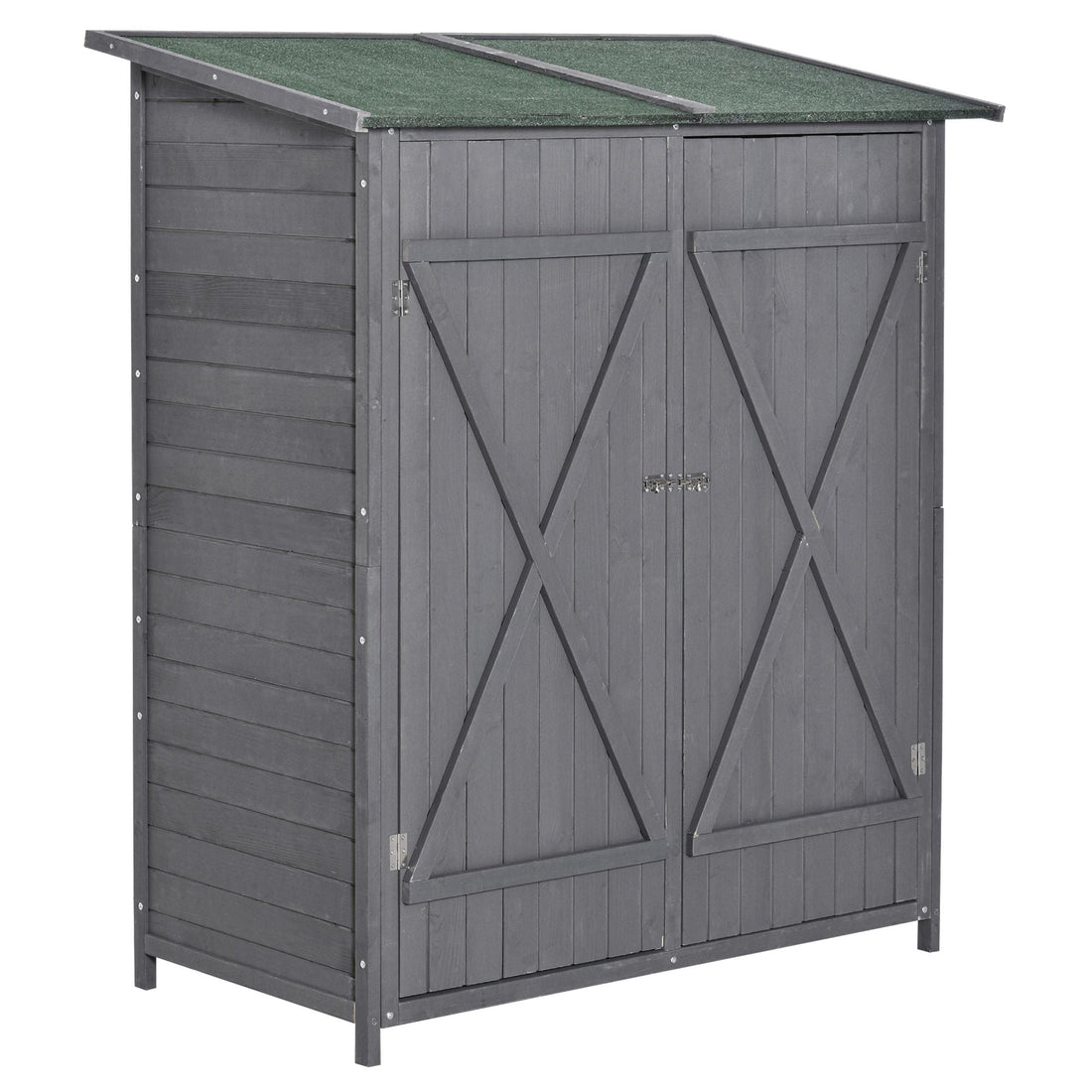 139 x 75 Fir Wood Garden Shed, with Asphalt Roof - Grey