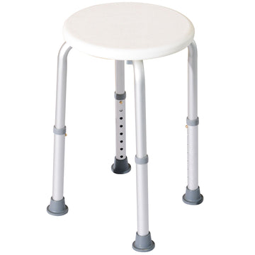 Shower Chair, Height Adjustable Aluminium Shower Stool with Non-Slip Feet for Disabled, Elderly, White