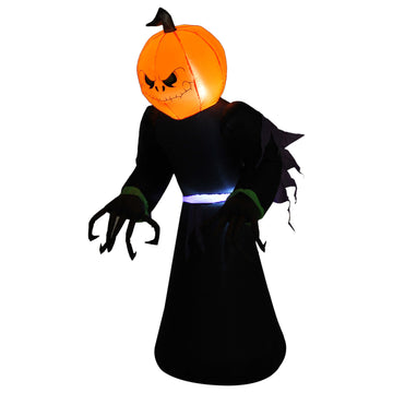 2.1m Inflatable Pumpkin Ghost Head Monster Vampire 6 LED Halloween Blow Up Yard Holiday Decoration