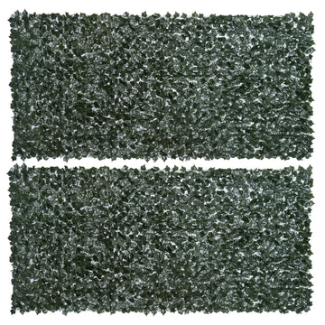 2-Piece Artificial Leaf Hedge Screen Privacy Fence Panel for Garden Outdoor Indoor Decor, Dark Green, 3M x 1.5M