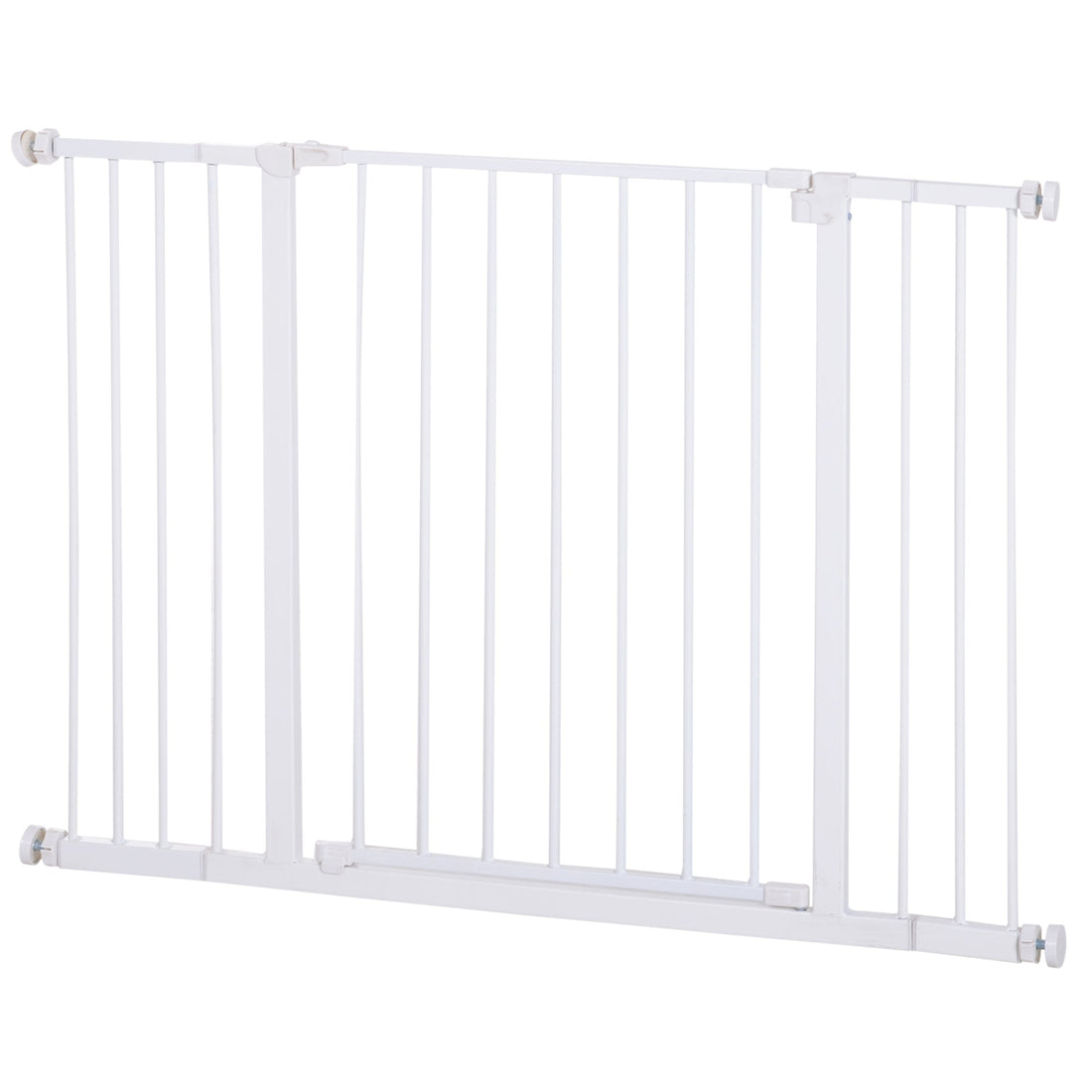 Dog Gate Pet Safety Gate Stair Barrier Pressure Fit Adjustable 76-82/86-97/101-107 cm, White