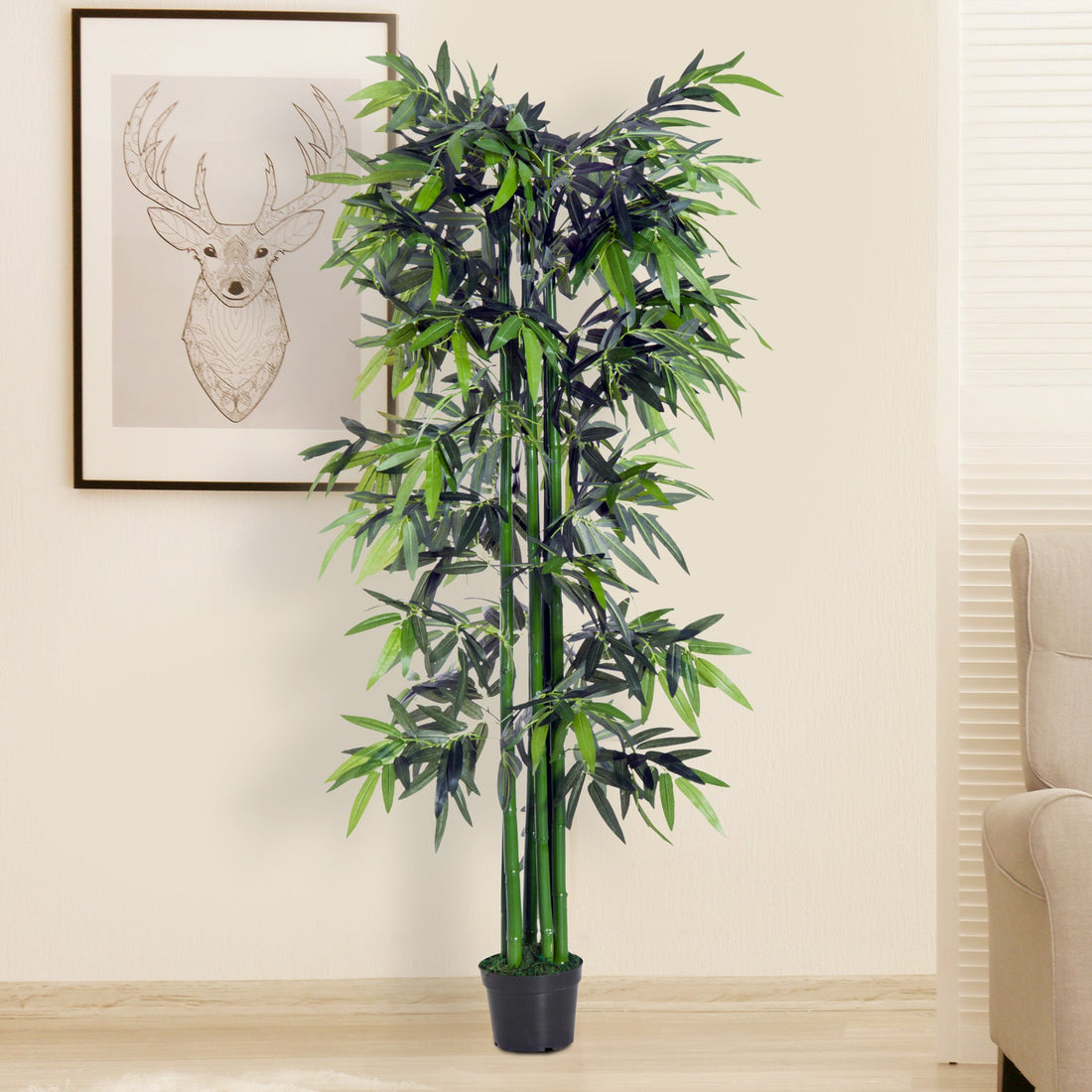 6ft Artificial Bamboo Tree Plant Greenery in A Pot for Home Office Planter 1.8M