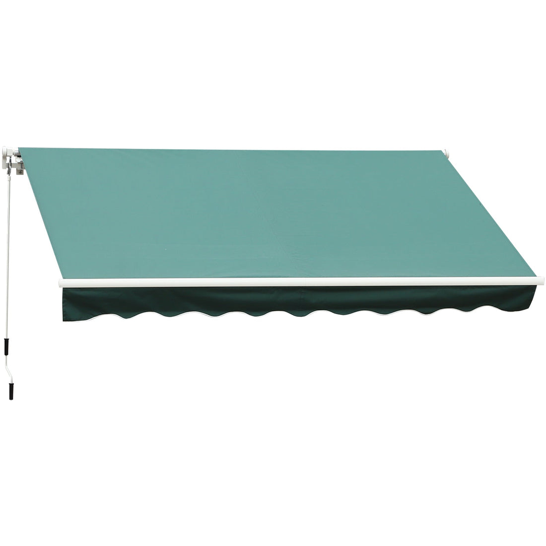 3x2.5 m Sun Shade Canopy Garden Patio Manual Retractable Awning Canopy-Dark Green