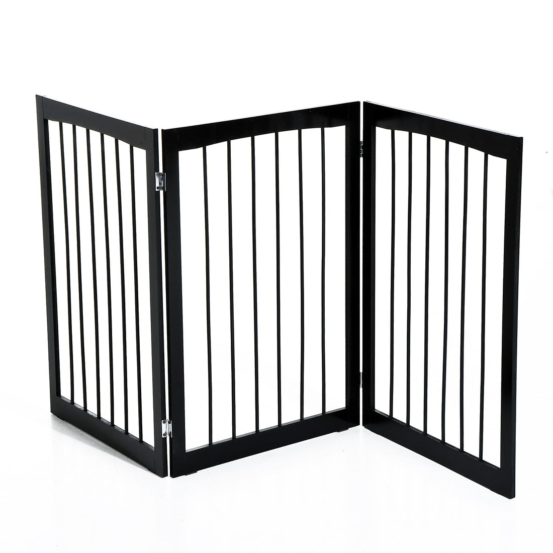 3 Panel Stair Gate Foldable Dog Door Gate Indoor Free Standing Safety Gate Pet Barrier 76cm Height