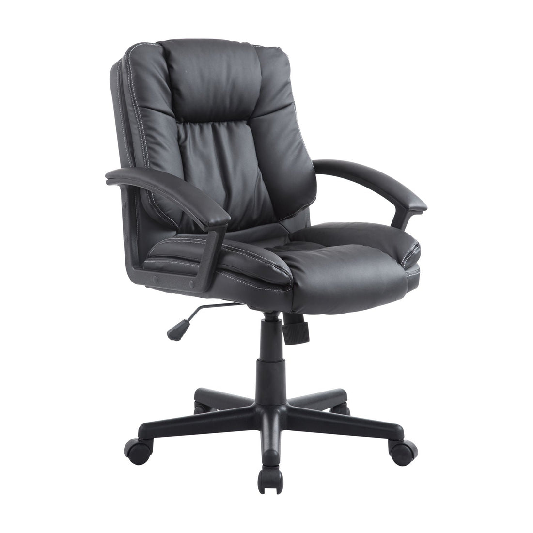 Office Chair, Computer Desk Chair, Mid Back Executive Chair with Adjustable Height and Swivel Rolling Wheels for Home Study, Black