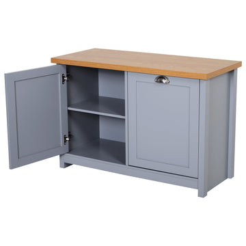 Shoe Cabinet, Modern Shoe Bench with 2 Doors for Hallway, Entryway, Grey