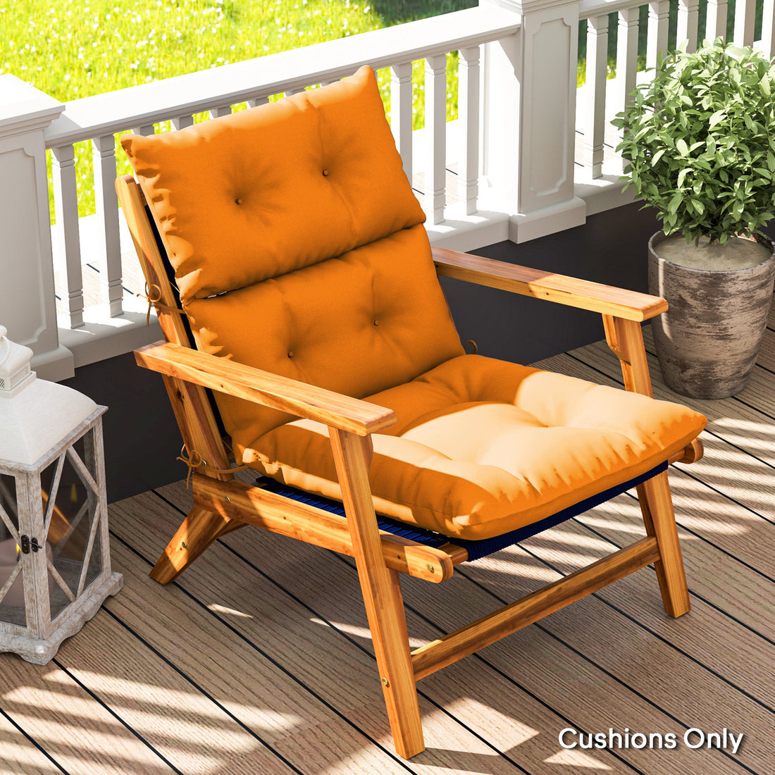 115 x 56cm Rocking Chair Padded Seat Cushion - Orange