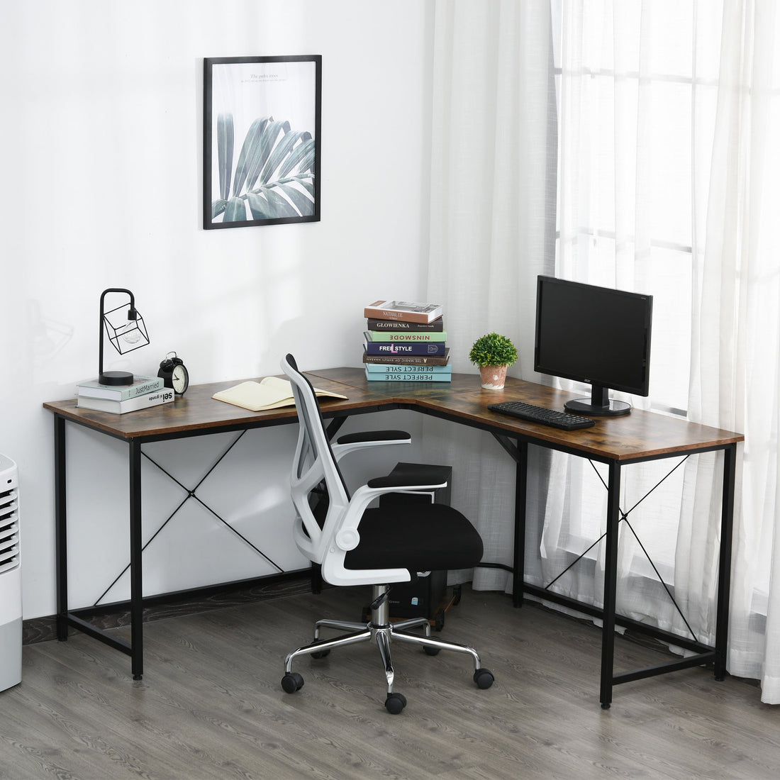 L-Shaped Desk, Gaming Desk, 150 x 150 x 75 cm, Corner Computer Desk for Study, Home Office, Bedroom, Rustic Brown