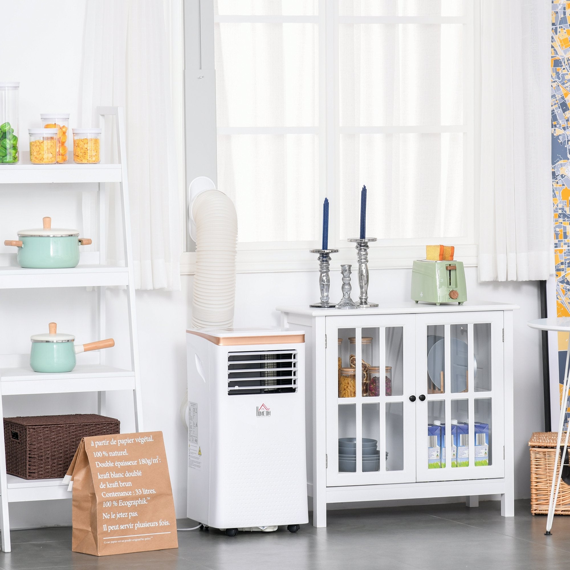 7000 BTU Air Conditioning Unit, 3-in-1 Portable Air Conditioner, Dehumidifier, Cooling Fan with Remote, LED Display, 2 Speeds, 24H Timer, Window Venting Kit, 15m²