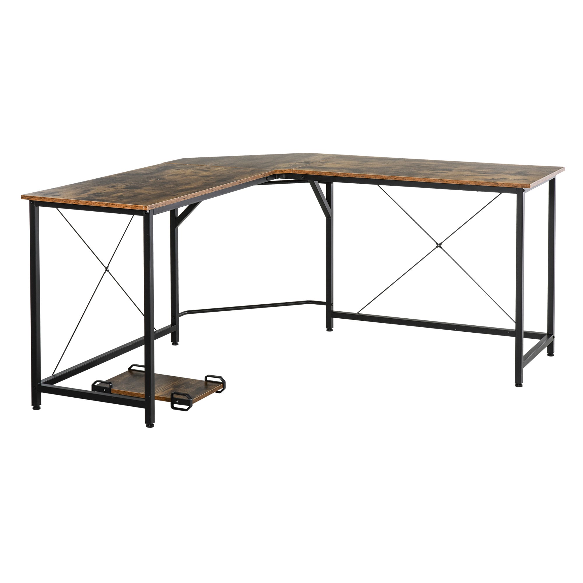 L-Shaped Desk, Gaming Desk, 150 x 150 x 75 cm, Corner Computer Desk for Study, Home Office, Bedroom, Rustic Brown