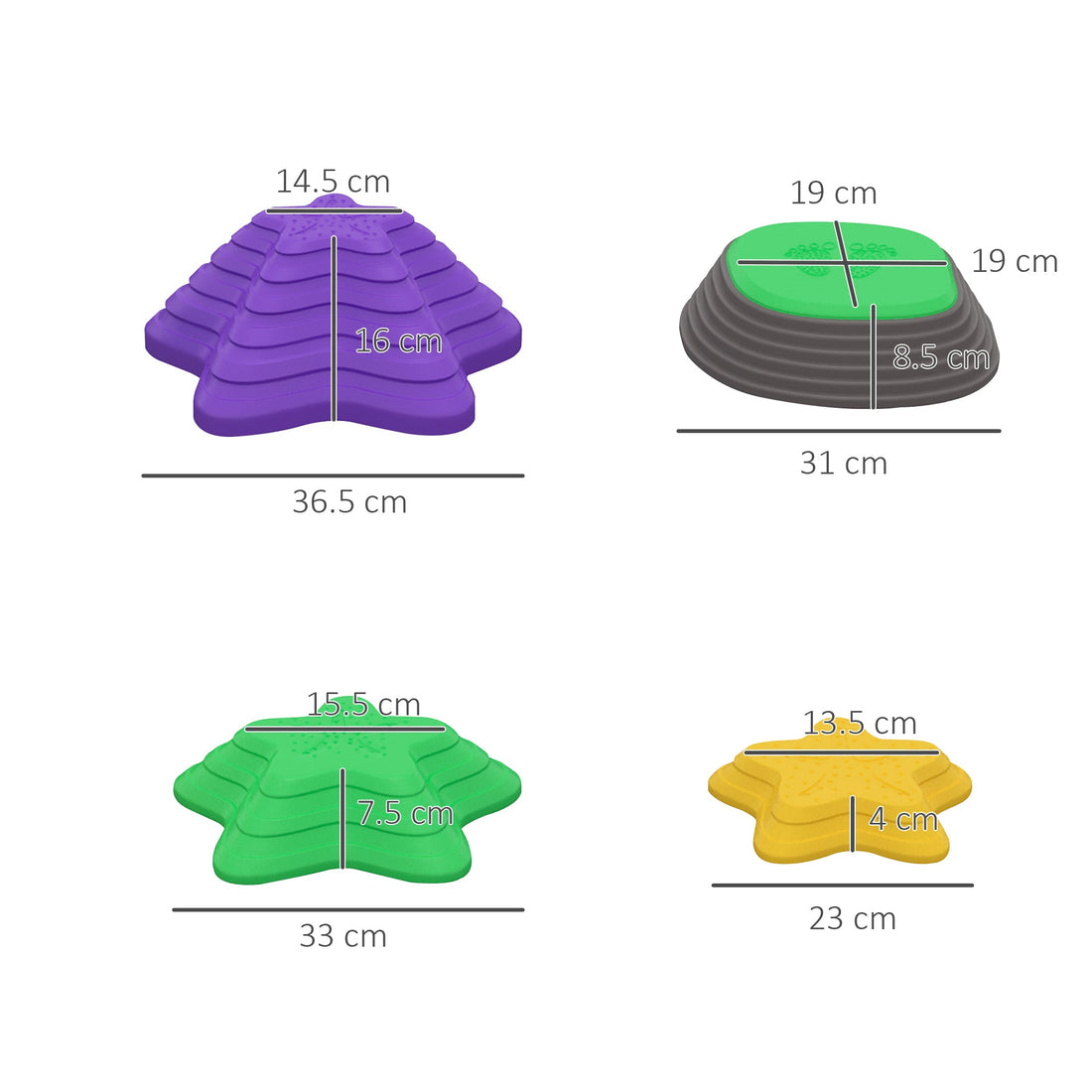 Kids Stepping Stones, 11 Pieces Balance River Stones for Obstacle Course, Stackable Non-Slip Starfish Shape, Sensory Play for Indoors, Outdoors