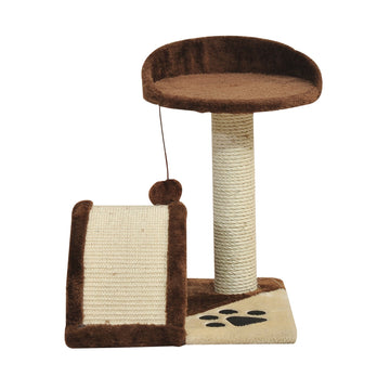 Cat Tree Scratching Scratcher Post Kitten Activity Centre Climber Hanging Ball Brown