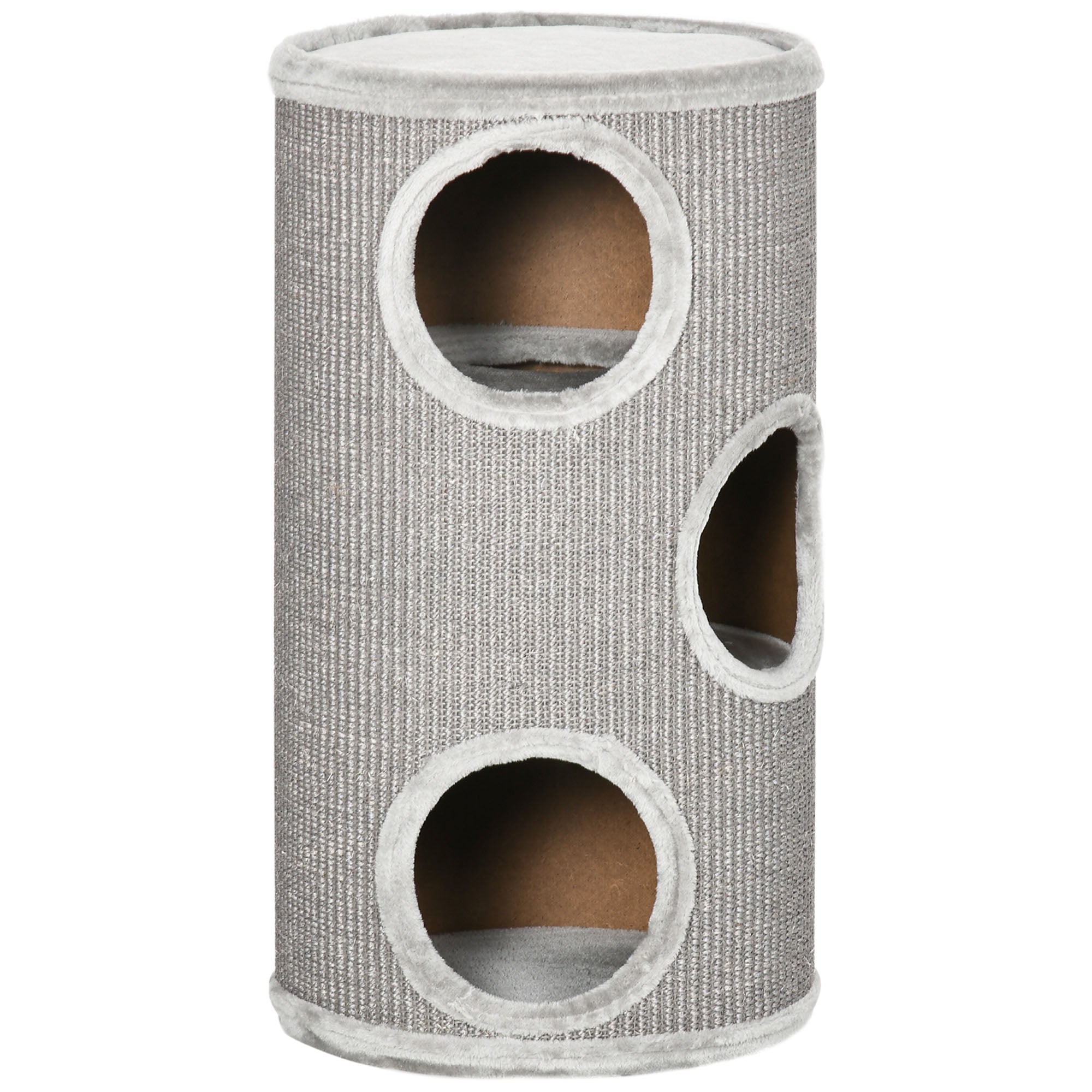 Cat Climbing Frame, Covered with Sisal, Cosy Platform - Light Grey