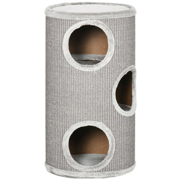 Cat Climbing Frame, Covered with Sisal, Cosy Platform - Light Grey