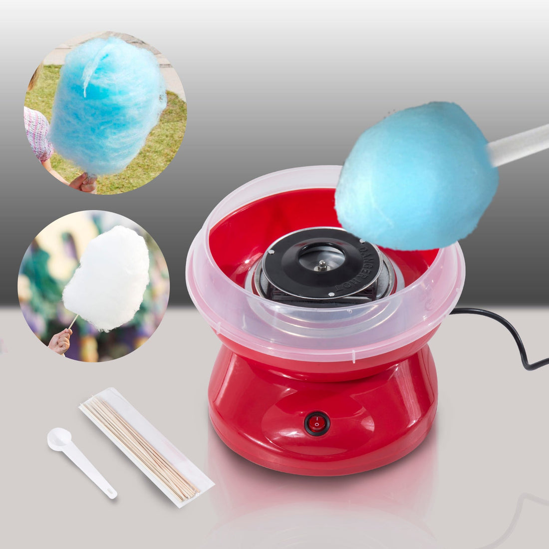 Candy Floss Machine Electric Cotton Candy Maker Gadgetry 450W (Red)