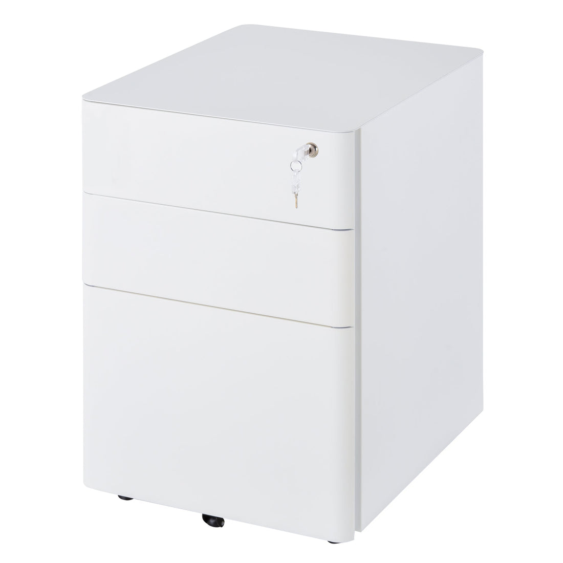 Lockable Cabinet, Rolling Filing Cabinet with 3 Drawers, Steel Office Drawer Unit for A4, Letter, Legal Sized Files