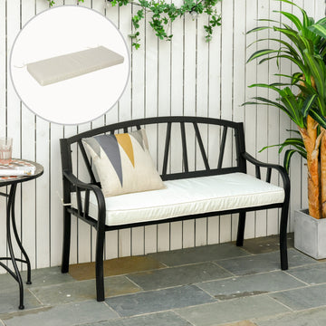 Garden Bench Cushion 2 Seater Loveseat Seat Pad for Patio Swing Furniture for Indoor & Outdoor Use, 120 x 50 x 8 cm, Cream White