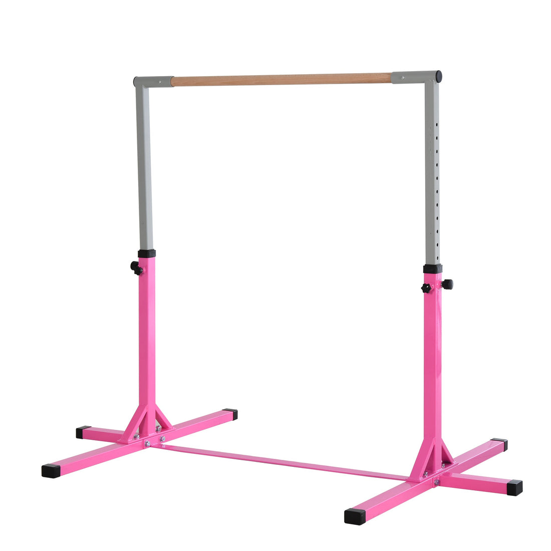 Height Adjustable Gymnastics Horizontal Bar for Kids, Children Junior Kip High Bar Fitness, Pink