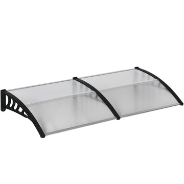 Front Door Canopy, Outdoor Awning, 200 x 96cm Rain Shelter for Window, Porch and Front/Back Door, Clear