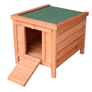 Wooden Rabbit Hutch Outdoor, Guinea Pig Hutch, Rabbit Hideaway, Cat House, Bunny Cage Small Animal House 51 x 42 x 43 cm, Natural