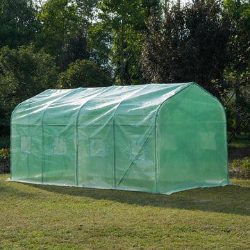 Polytunnel Greenhouse with Windows and Door, Walk in Greenhouse for Garden, Backyard (4 x 2 M)