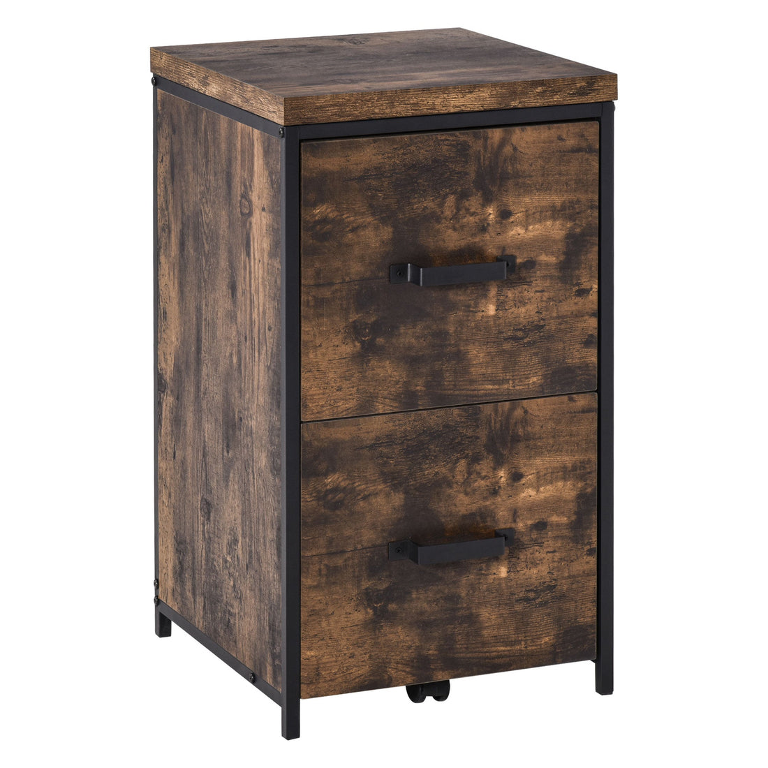 2-Drawer file Cabinet, Industrial filing cabinets for Home, Hanging File Folders, Vertical Home Office Organizer for A4 Size, Rustic Brown