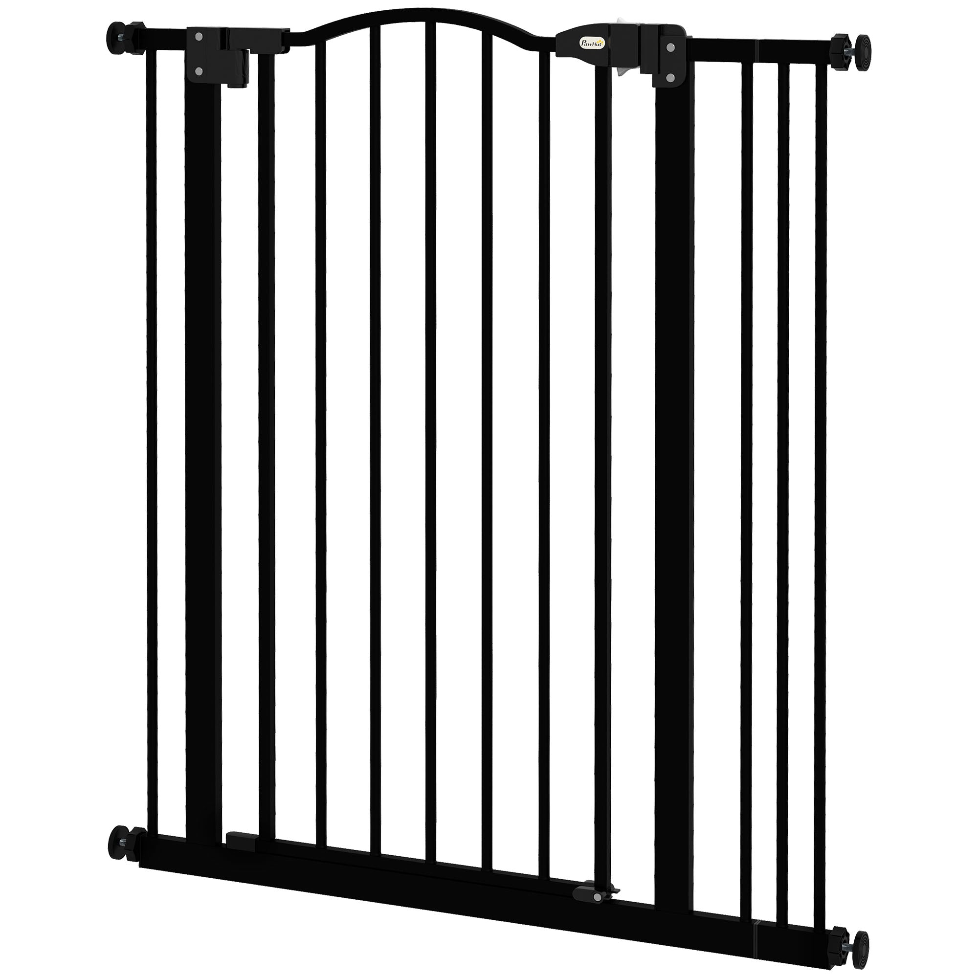 Metal Pet Safety Gate Dog Gate Folding Fence 74-87cm, Black