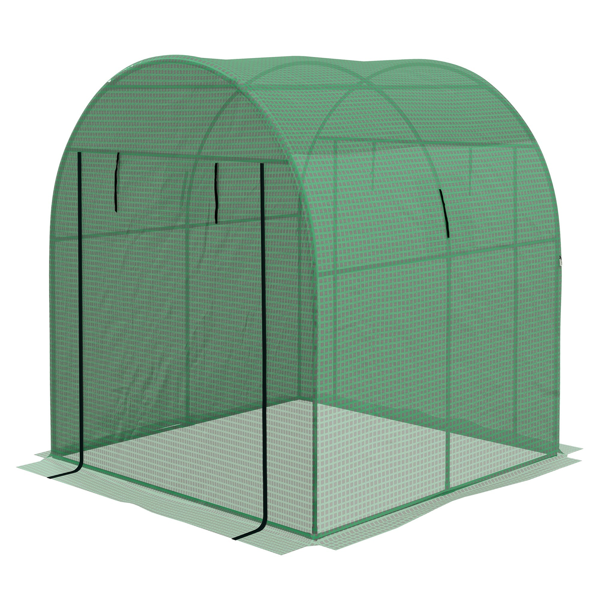 180 x 180cm Walk-In Polytunnel Greenhouse - Green
