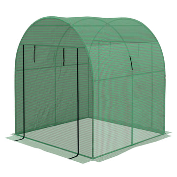 180 x 180cm Walk-In Polytunnel Greenhouse - Green