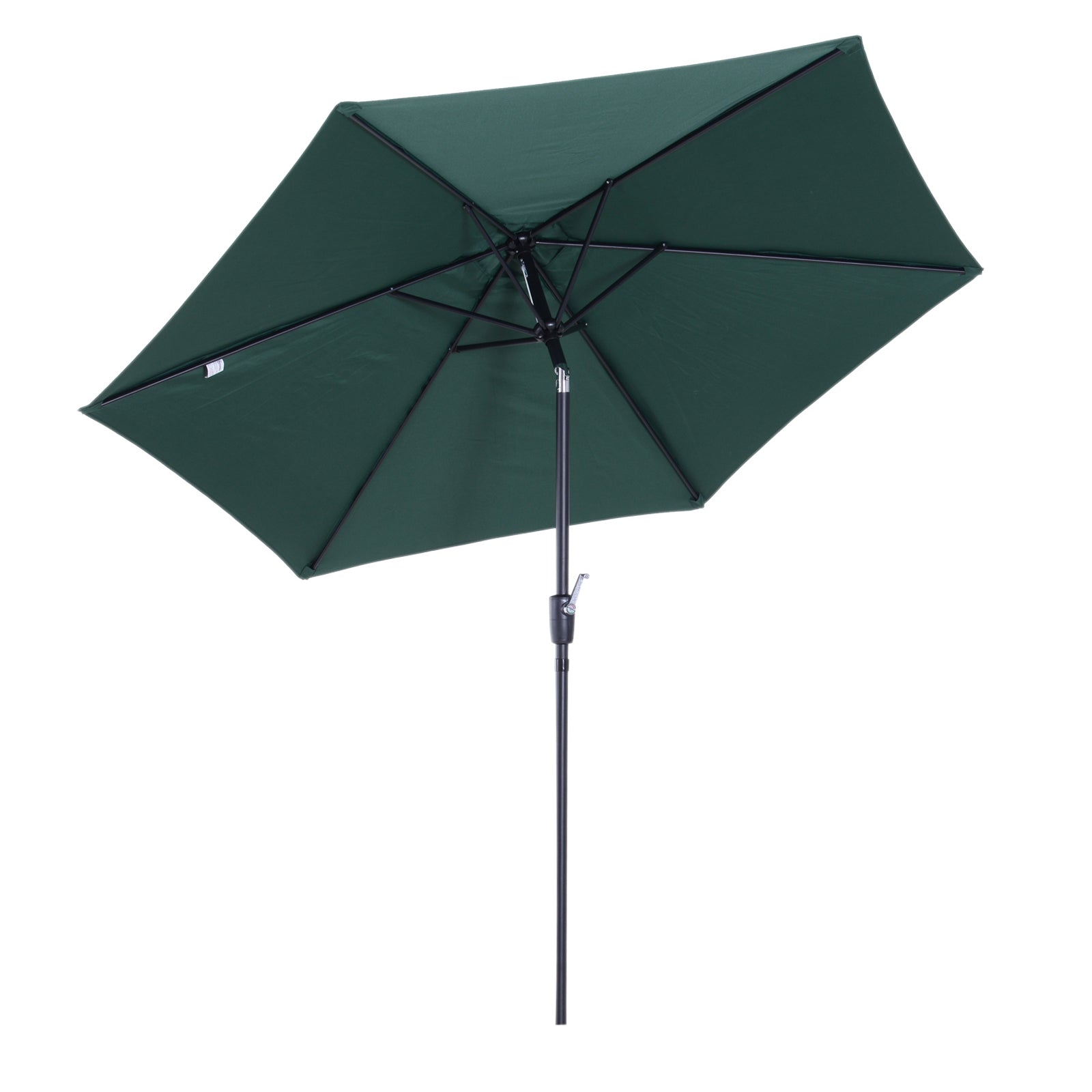 2.6M Garden Parasol Umbrella with Tilt and Crank, Outdoor Sun Parasol Sunshade Shelter with Aluminium Frame, Green