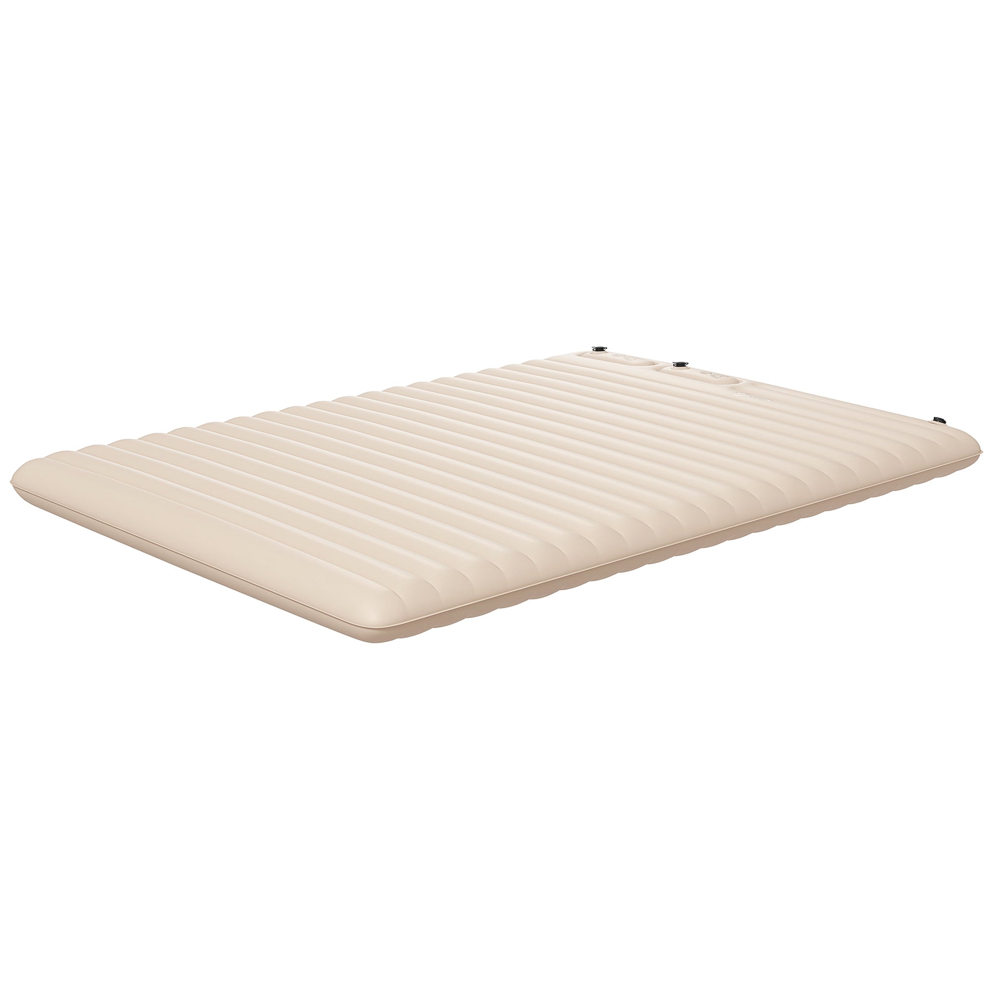 Double Inflatable Mattress, with Built-In Pump - White