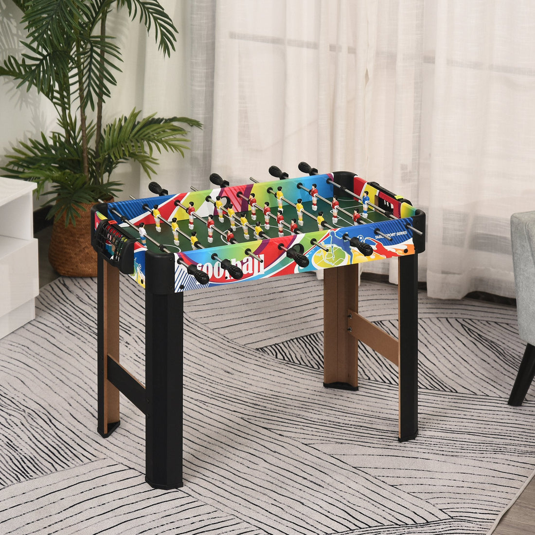 2.8FT Football Foosball Gaming Table Soccer For Kids Indoor Play Fun Sports Game