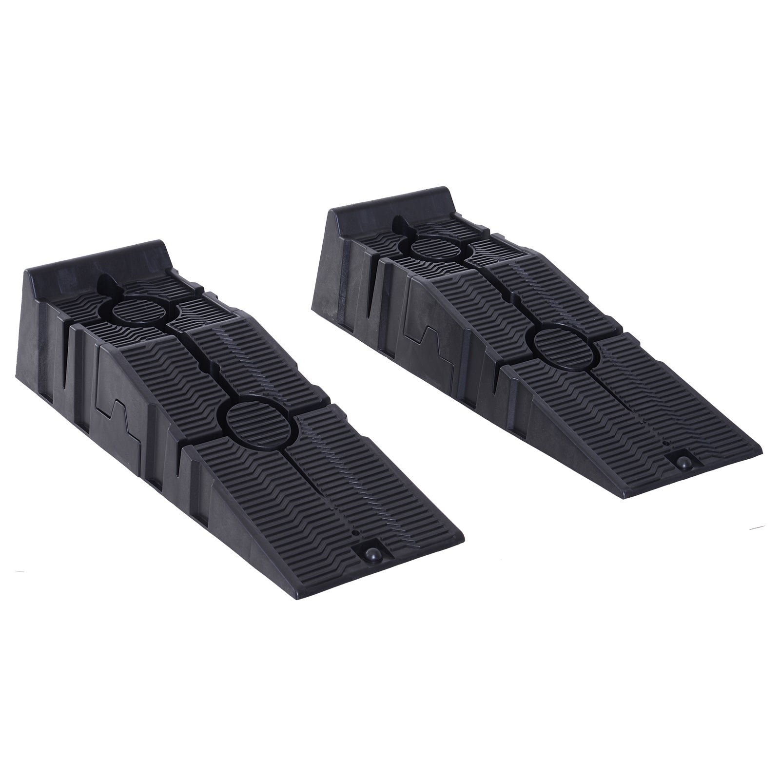 2 Pieces Car Ramps Heavy Duty 5 Ton Motorhome Levelling Ramps, Plastic Garage Workshop Car Lift, Portable Automotive Vehicle Campervan Car Ramp, Black