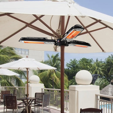 Electric Umbrella Parasol Mounted Infrared Heater 2000W Patio Gazebo Outdoor Use