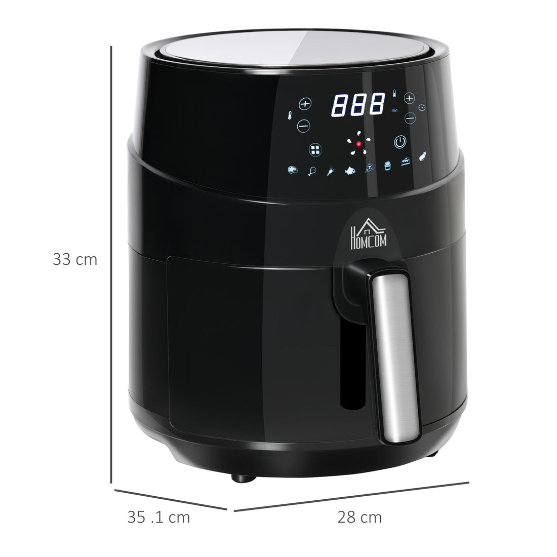 Air Fryer, 1500W 4.5L Air Fryer Oven with Digital Display, Rapid Air Circulation, Adjustable Temperature, Timer and Nonstick Basket for Oil Less or Low Fat Cooking, Black