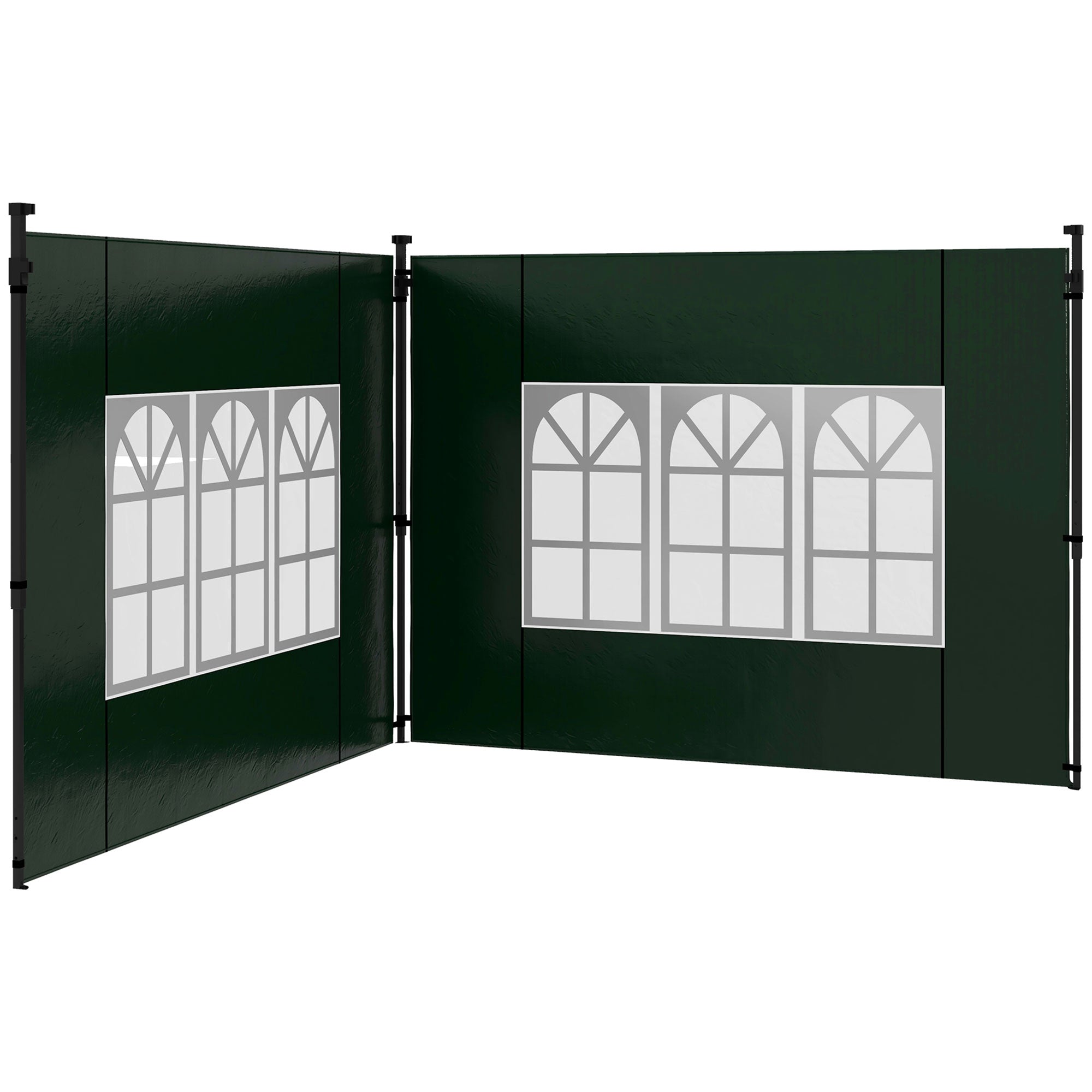 Set of Two 3 x 3m Gazebo Frame Replacement Walls - Green