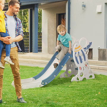 Space-Themed Baby Slide, Indoor Freestanding Kids Slide, for Ages 1.5-3 Years - Blue