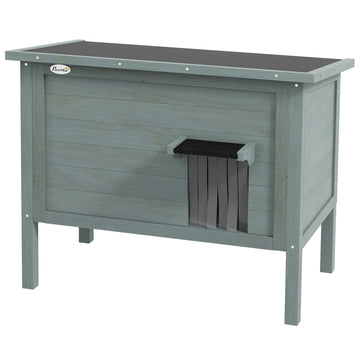 Feral Cat House, Wooden Insulated with Removable Floor, Water-Resistant Openable Roof - Charcoal Grey