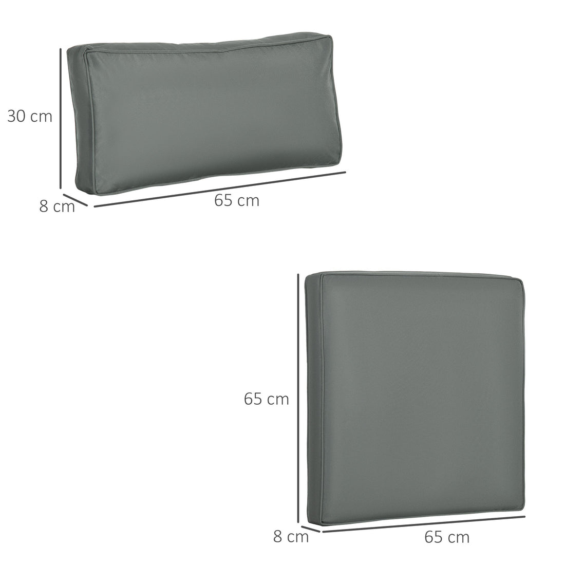 Replacement Cushions for Rattan Furniture, 14 Piece Outdoor Seat Cushion Pad for Patio Conversation Set, 7 Seat Cushions and 7 Back Cushions, Grey