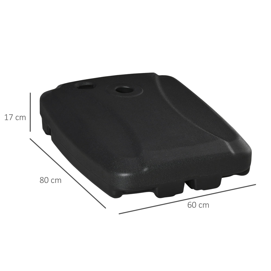 Parasol Base, Water and Sand Filled, Up to 75kg, Portable Umbrella Stand Weights for Cantilever Banana Parasol with Wheels, Black