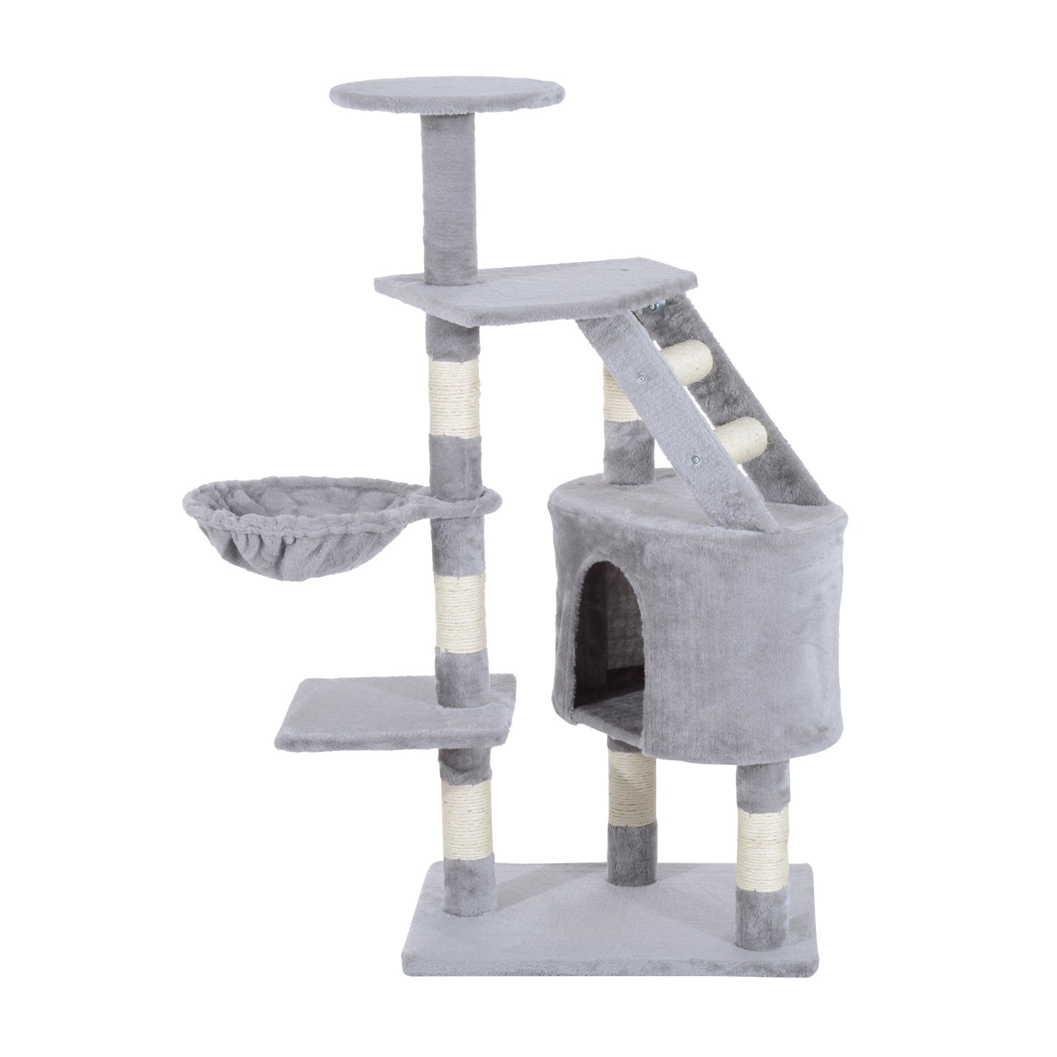 Cat Tree for Indoor Cats Kitten Scratching Post Scratch Scratcher Climb Activity Center Play House Pet Furniture 125cm (Grey)
