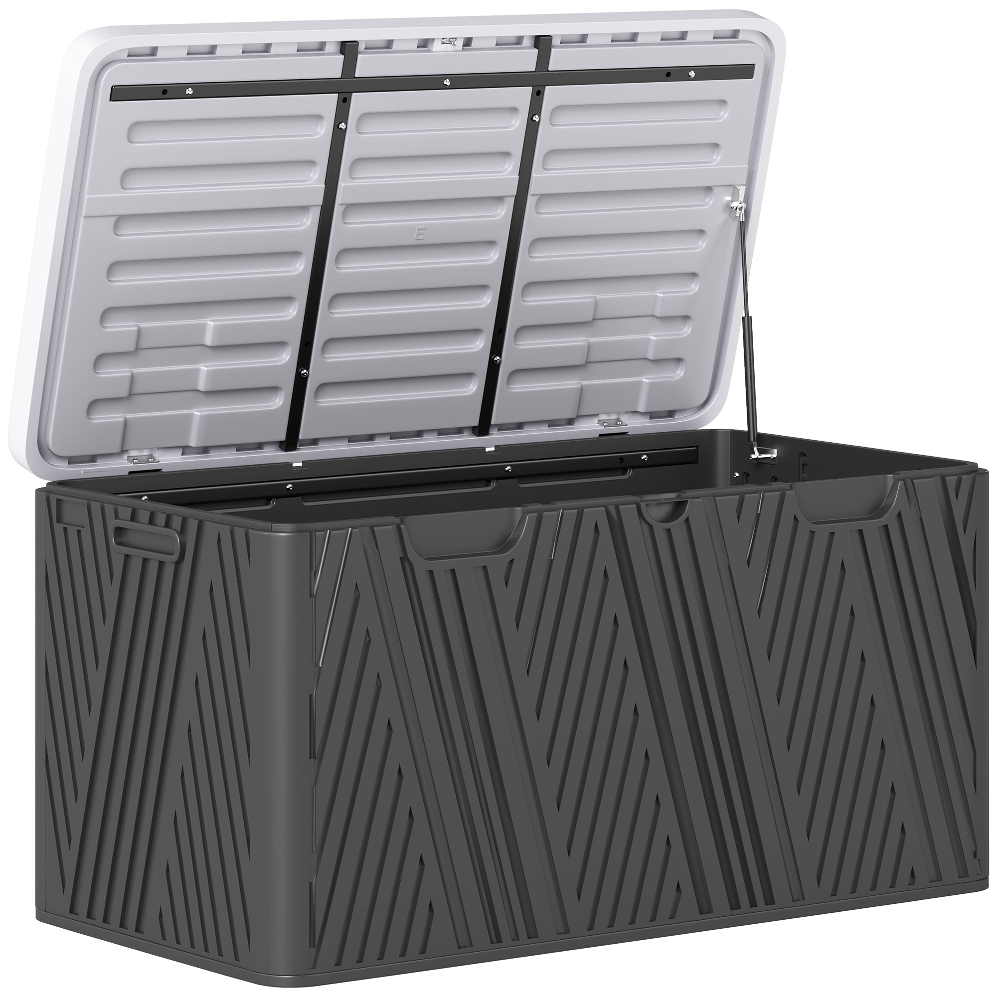380L Waterproof Outdoor Storage Box, with Lockable Lid - Black