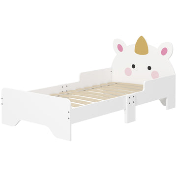 Unicorn-Designed Toddler Bed, Kids Bedroom Furniture, for Ages 3-6 Years, 143 x 74 x 67cm - White
