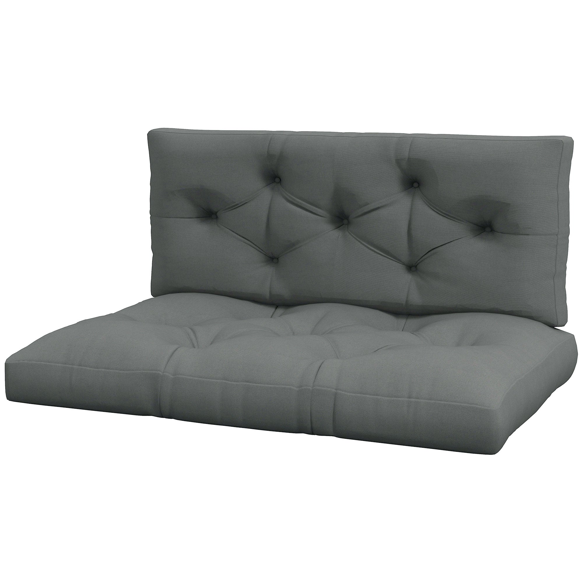 Seat and Back Padded Pallet Cushion Set - Light Grey