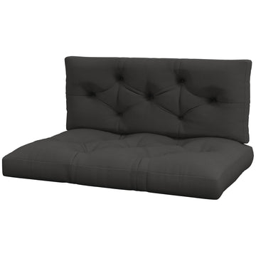 Seat and Back Padded Pallet Cushion Set - Dark Grey