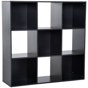 3-tier 9 Cubes Storage Unit Particle Board Cabinet Bookcase Organiser Home Office Shelves Black