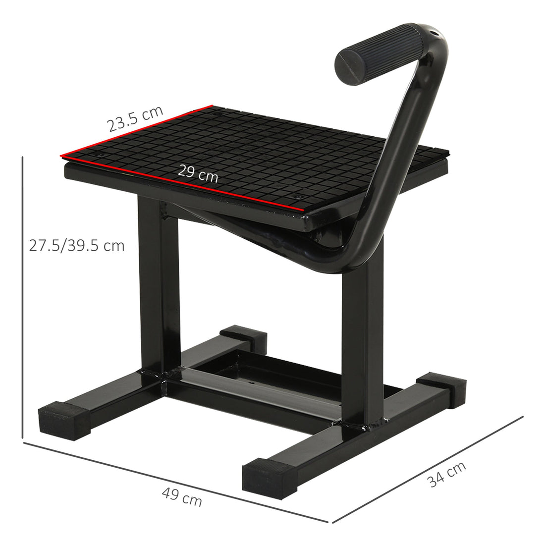 Steel Motorbike Jack Lift, 27.5 / 39.5 H cm - Black